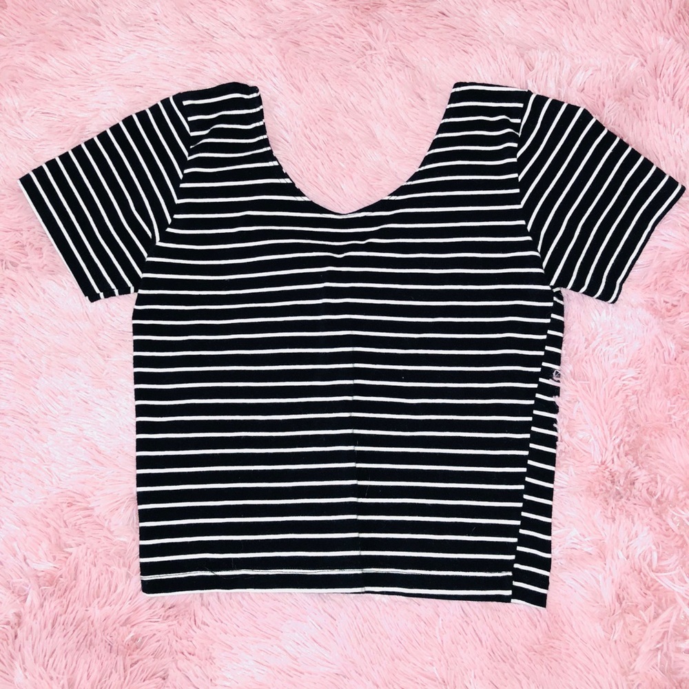 American Apparel Striped Crop Top - Picture 1 of 2